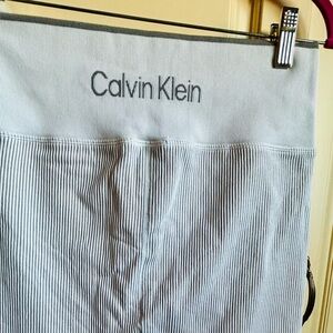Calvin Klein Blue and White Striped High Rise Pants